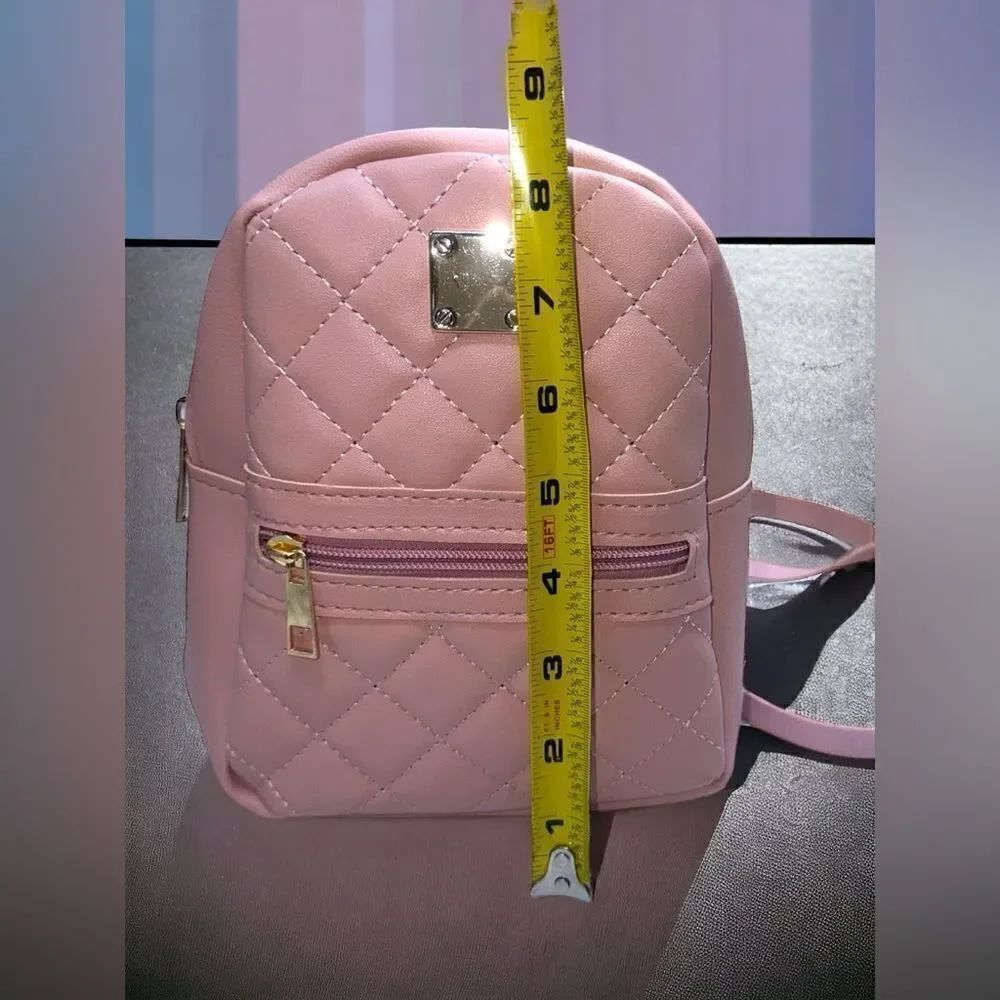 White Leather Mini-Backpack, New - Picture 4 of 14